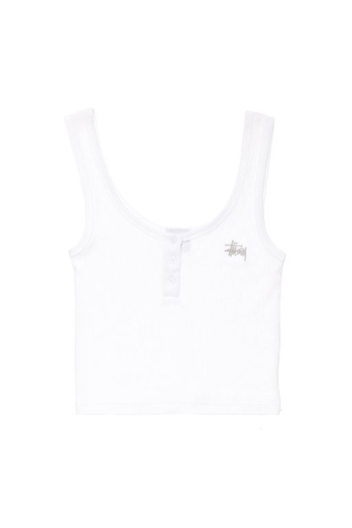 Stussy Womens Hunt Waffle Singlets White - VNBZR2960